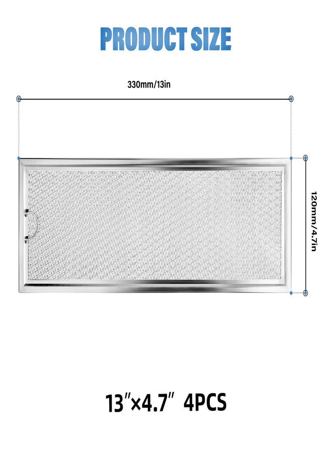 LUBIYACK 4Pcs Microwave Grease Filter Replacement for GE WB06X10288, Microwave Filter Replacement 13" x 4.7" Grease Filter Replacement - Image 2
